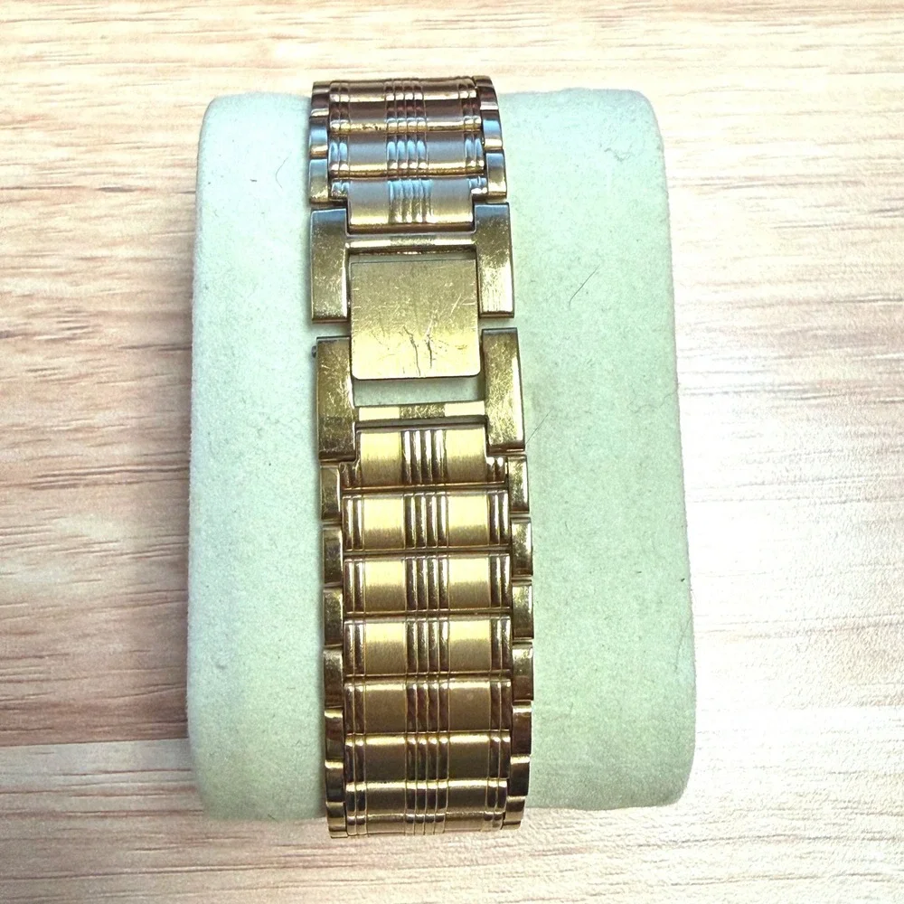 Vintage Armitron Gold Tone Rectangular Watch Quartz Water‎ Resist 100 Works!